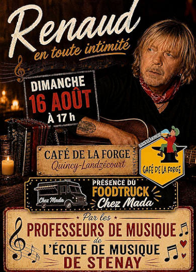 Renaud en toute intimité le dimanche 16 août à Quincy à partir de 17 h